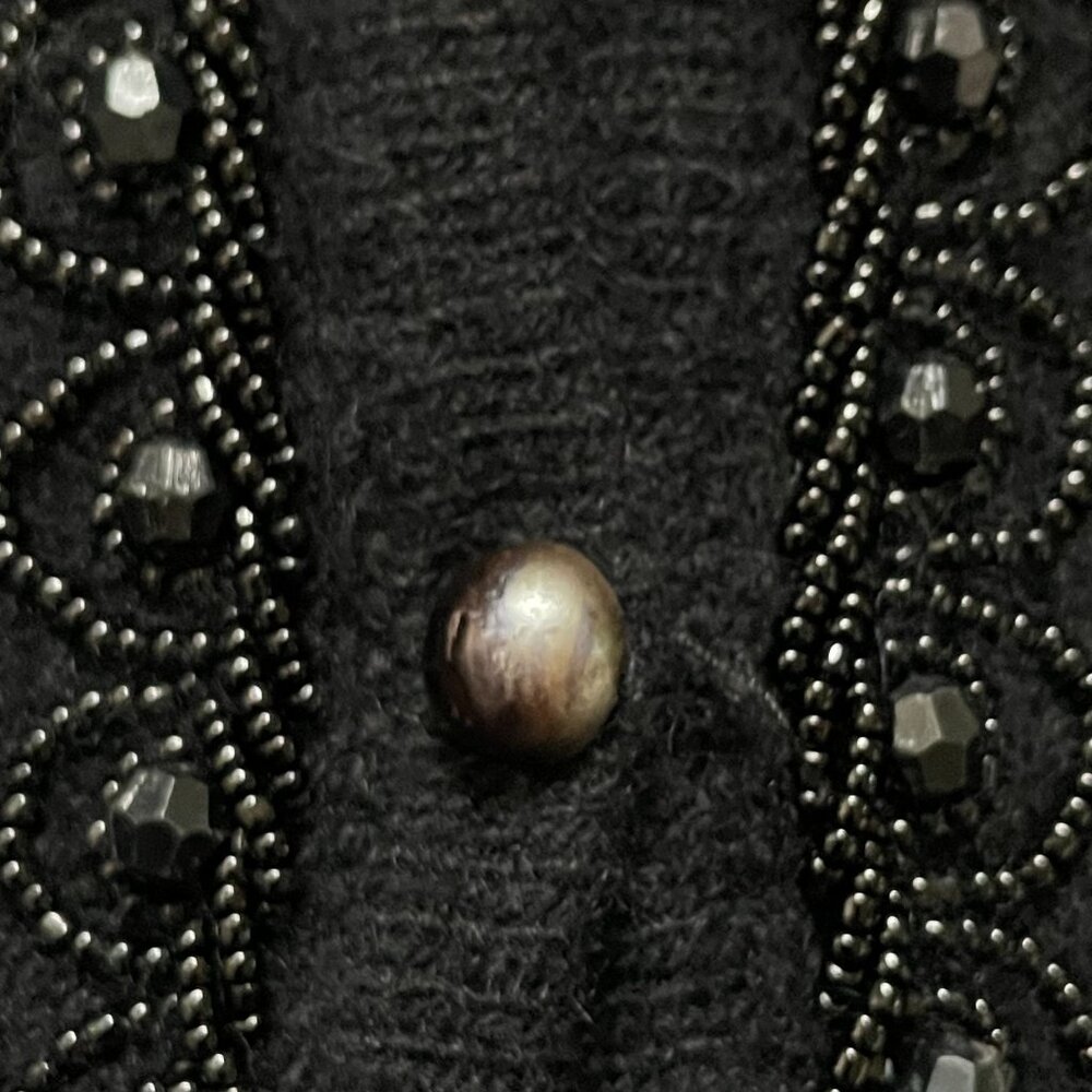 Kitty Hawk by Vivian Wang Embellished Wool Cardigan Sweater Women's Medium Black - Picture 3 of 7